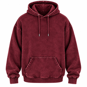 Sudadera con Capucha Oversize Unisex Lavada de Felpa Francesa 100% Algodón, Casual, con Bolsillo y Parche Bordado Personalizado, para Invierno - Product Image 2