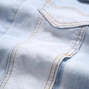 Veste en jean d'hiver pour homme 100% coton respirant style vintage service OEM personnalisé boutonnée imprimé patchwork brodé - Product Image 5