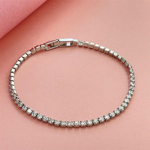 Bracelet tennis en moissanite plaqué or, style hip-hop, simple, luxueux, étincelant, pour tous les jours - Product Image 3