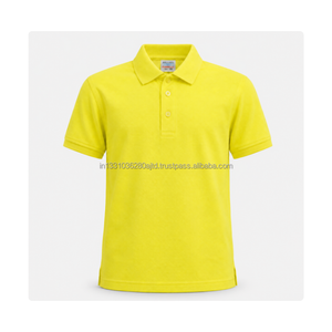 Camiseta Polo Amarilla de Manga Corta para Niños Puppetnx de la Mejor Calidad, Mezcla de Poliéster/Algodón, Uniformes Escolares - Product Image 1