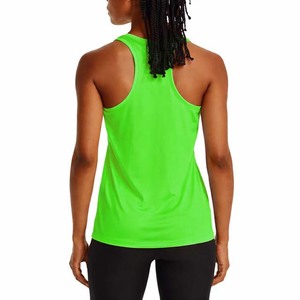 Débardeur vert fluo pour femme, col rond, couleur unie, séchage rapide, tricoté en polyester, style sportif, longueur normale - Product Image 2