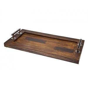 Bandeja de servir de madera de acacia hecha a mano, especial para Ramadán, popular, simple, rectangular, para servir comida en restaurantes, hoteles y en el hogar. - Product Image 6