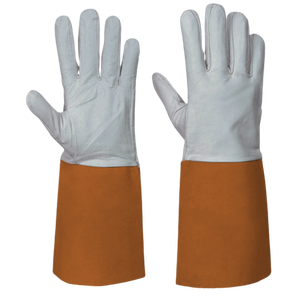 Sheep Grain Leather Reflective Safety <b>Gloves</b> for Welding TIG Heat Spark Flame Retardant Industrial BBQ Use - Product Image 4