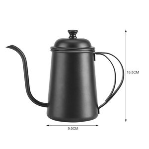 Bouilloire à café en acier inoxydable noir à bec long courbé pour le café et le thé préparé à la main - Product Image 4