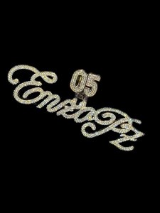 Collar con Placa de Nombre Personalizada en Escritura Cursiva con Incrustaciones de Diamantes Moissanita, Colgante Personalizado, Joyería Hip Hop, Colgante con Engaste Personalizado - Product Image 4