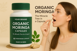 Le fournisseur indien offre un soutien en vrac pour la désintoxication végétalienne Capsules de supplément organique au moringa à base de plantes Immunité pour adultes Énergie antioxydante - Product Image 3