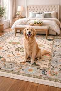 Alfombra de Estilo Persa Vintage – Alfombra Decorativa Antideslizante para Sala de Estar Grande |   Alfombra con Patrón Floral Tradicional, Decoración del Hogar - Product Image 3