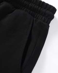 Men's Solid Black Sport Shorts With Drawstring Waist Quick Dry Fabric Mid Rise Fit Casual Style Polyester Material - Product Image 5