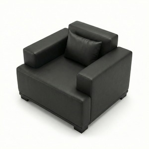 Conjunto de Sofá Esquinero Moderno para Oficina Ejecutiva y Sala de Estar, Cuero PU, Estructura de Madera Ecológica, Diseño Cuadrado Giratorio y Duradero - Product Image 3