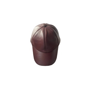 หมวกเบสบอลหนังแท้คุณภาพสูง 6 แผง แบบวินเทจ ทำจากหนังวัวแท้ สำหรับเล่นกีฬา - Product Image 2