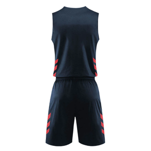 Uniforme de Baloncesto Azul Marino Personalizado Unisex, Conjunto de Camiseta y Pantalones Cortos Deportivos Transpirables con Estampado, Nombre y Número del Equipo Personalizados - Product Image 3