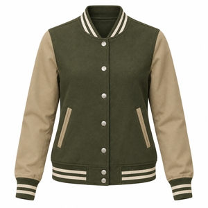 Custom Style <b>Women's</b> Wool <b>Varsity</b> <b>Jackets</b> Wholesalers Custom Design Embroidery Patches Cropped <b>Jackets</b> <b>for</b> <b>Women</b> - Product Image 6