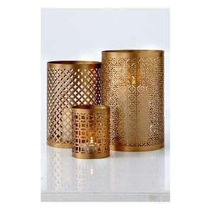 Black Cylinder Metal <b>Candle</b> Holder With Geometric Cutouts Heat Resistant Home Decoration - Product Image 6