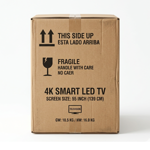 Boîtes d'expédition en carton ondulé jetables, écologiques et recyclables pour l'emballage de téléviseurs et réfrigérateurs, structure renforcée, personnalisables - Product Image 3