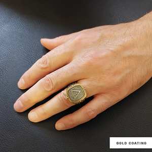 แหวนเมสัน BOJ รุ่น 034 แบบกำหนดเองได้ สำหรับทั้งชายและหญิง แหวนตราประทับฟรีเมสันส่วนบุคคล แหวนตราประทับมาสเตอร์เมสันเท็กซัส สไตล์ฮิปฮอป สีเงิน ราคาประหยัด - Product Image 6