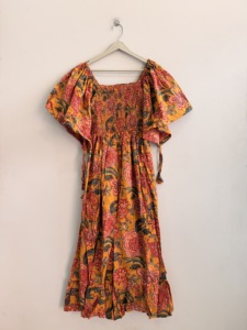 Off The Shoulder Floral Print Pleated Mini <b>Dress</b> <b>Elastic</b> Waist Sleeveless Casual Summer Woven Viscose Polyester <b>Dress</b> - Product Image 3