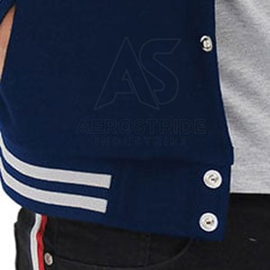 Veste d'hiver de style universitaire respirante à col montant avec logo frontal, coutures de qualité supérieure, confortable pour un usage quotidien décontracté, pour hommes - Product Image 6