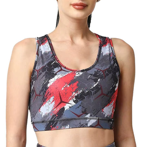 Unisex Plus Size Gym Sportswear Breathable Mesh Racerback Sports Bra Medium Support Floral/<b>Animal</b> Print Front Logo - Product Image 3