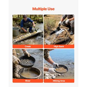 Kit de prospection aurifère Highbanker 50 pouces, égouttoir pliant 3-en-1, 26 outils d'exploitation minière portables, comprenant couteaux et outils - Product Image 6