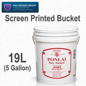 Food Grade Plastic Bucket 5 Gallon Customizable Screen Printed Airtight Soy Sauce Packaging Pail Container with Leakproof Lid - Product Image 1