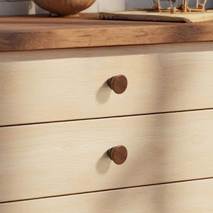 Round Walnut Wooden Cabinet Knob Vintage Style Round Drawer <b>Pull</b> Handmade Wooden <b>Door</b> Knob Elegant Classic Brown Cabinet <b>Handle</b> - Product Image 6