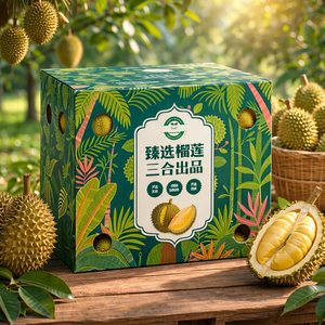 Wholesale Corrugated Durian <b>Packaging</b> Carton Box for Fresh Fruit Export with Ventilation Holes Heavy Duty Shipping Carton - Product Image 1