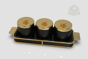 Ensemble de bols de cuisine de luxe noir et or, écologique, pour la maison et les fêtes, design palestinien haut de gamme, récipient moderne pour épices - Product Image 6