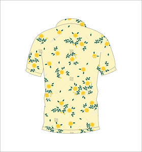 เสื้อโปโลสีเหลืองลายดอกไม้แบบกำหนดเอง เสื้อโปโลพิมพ์ลายสำหรับกอล์ฟ แขนสั้น ชุดกีฬาทีมลำลอง - Product Image 5