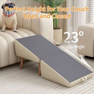 Escaleras y Rampa Plegables 2 en 1 de Madera para Mascotas, para Perros Pequeños y Gatos, para Sofá, Cama y Diseño Otomano Dividido - Product Image 4