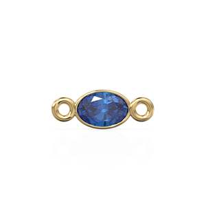 Sapphire 18k Solid Gold <b>Spacer</b> Connector / Handmade Bracelet Finding / Necklace Gold Findings / Blue Gemstone 4x6MM September - Product Image 1