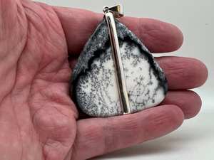 Colgante de Ágata Dendrítica en Plata de Ley 925, Forma de Lágrima, Hecho a Mano en Nuevo México, Piedra Natural, Joyería, Regalo - Product Image 4
