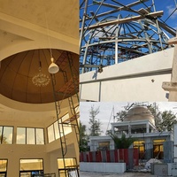 Dôme en acier islamique avec revêtement en aluminium, structure en dôme, minaret, mosquée, maison préfabriquée, église préfabriquée, mosquée avec dôme de toit