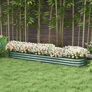 Fioriera in Metallo Zincato Verde da 8FT, Contenitore per Giardino Fai-da-te, con Bordo di Sicurezza per Erbe e Verdure - Product Image 2