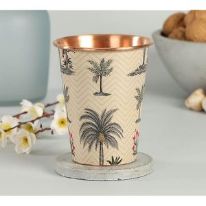 Vaso de Cobre Antiguo de Lujo, Hecho a Mano y Grabado, para Bienestar Ayurvédico y Gastronomía Fina, Vaso Tradicional para Bienestar - Product Image 1