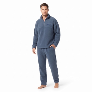 Streetwear <b>Men</b> <b>Sherpa</b> Fleece Tracksuit Quarter Zip Stand Collar Drop Shoulder Relaxed Fit Warm Winter <b>Hoodie</b> Jogger Set - Product Image 5