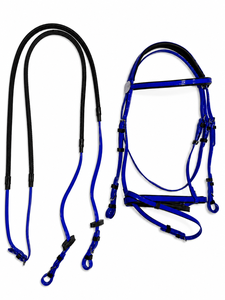 Bridon de cheval en PVC de qualité supérieure avec rênes en caoutchouc |   Ensemble de bridons d'équitation imperméables |   Équipement d'équitation durable - Product Image 1