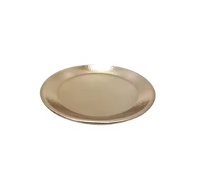 Elegant <b>Brushed</b> Gold Brass Metal Charger <b>Plates</b> Luxury Modern Underplate for High-End Wedding Decoration and Fine Dining Events - Product Image 1