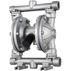 Pompa a Doppia Membrana Pneumatica in Acciaio Inox, 8.8 GPM Max 120PSI, con Membrana in PTFE, Ingresso e Uscita da 1/2 Pollice, Componenti Pneumatici - Product Image 1