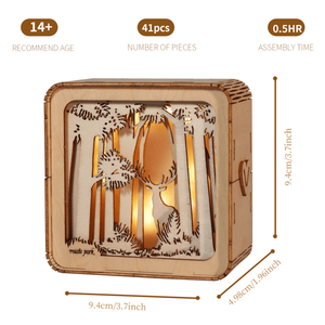 Puzzle 3D in Legno per Donne 14+ Anni, Kit Modello Elfo e Cervo, Luci Notturne Fai-da-Te, Decorazioni da Scrivania, Regali di Compleanno e Natale in Compensato - Product Image 3