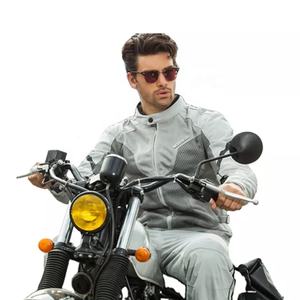 Blouson de moto d'été en textile à marque privée, fabriqué en usine, avec design léger et ventilé et protections anti-chocs CE - Product Image 4