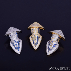 Iced Moissanite Hip Hop <b>Pendant</b> <b>Solid</b> 925 Sterling Silver <b>Gold</b> Rose <b>Gold</b> Plated Nickel-Free Lead-Free Unisex Luxury Statement - Product Image 2