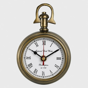 Antique Brass Hanging <b>Desk</b> <b>Clock</b> Vintage Roman Numeral Tabletop Timepiece Classic Decorative <b>Clock</b> for Home & Office - Product Image 3