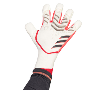 Gants de gardien de but de football blancs avec bordure rouge, en latex intégral antidérapant et respirant, unisexe - Product Image 2