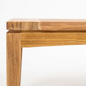 Solid Teak Outdoor <b>Bench</b>, Tapered <b>Legs</b>, Natural Finish, Modern Design, Durable, OEM Custom Service Available. - Product Image 3