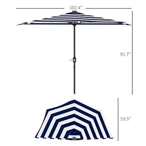 Ombrellone da Esterno UPF 30+ con Ventilazione, Ombrellone da Tavolo con Manovella a 8 Stecche, Ombrellone Inclinabile da Veranda UPF 30+ per Donne - Product Image 3