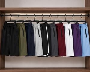 Shorts d'été personnalisés pour hommes 2026 avec logo, en coton uni et tissu lisse, multicolores, avec service OEM - Product Image 1