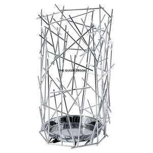 Porte-parapluies décoratifs en acier inoxydable de forme rectangulaire, finition noire, design créatif, décoration d'intérieur, équipement de pluie - Product Image 5