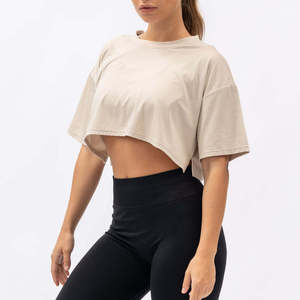 Nouveaux T-shirts courts en coton respirant pour femmes, design personnalisé, haute qualité, vente en gros à bas prix, collection 2026 - Product Image 5