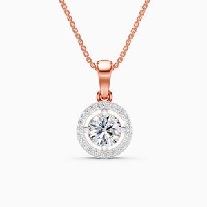 Pendentif solitaire éternel en diamant de laboratoire avec diamants de 1,76 carat en or jaune 9K, or blanc, or rose - Product Image 1