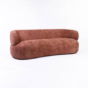 Canapé moderne incurvé trois places en tissu bouclé |   Canapé luxueux sans accoudoirs, revêtement personnalisable, couleur au choix |   Hôtel-Appartement Écologique - Product Image 5